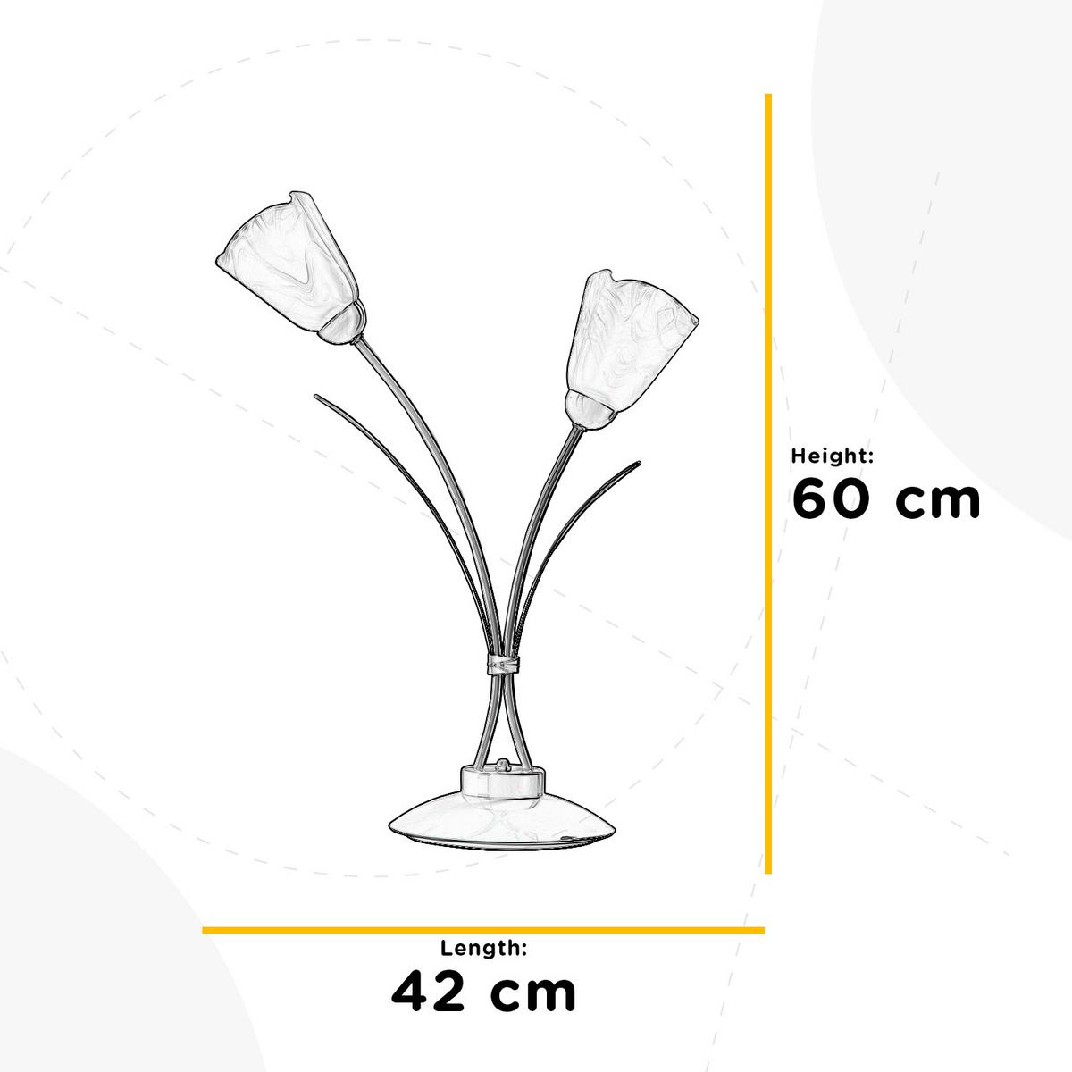 Nachttischleuchte 4802/lg - Weiß, KONVENTIONELL, Glas/Metall (42/60cm)