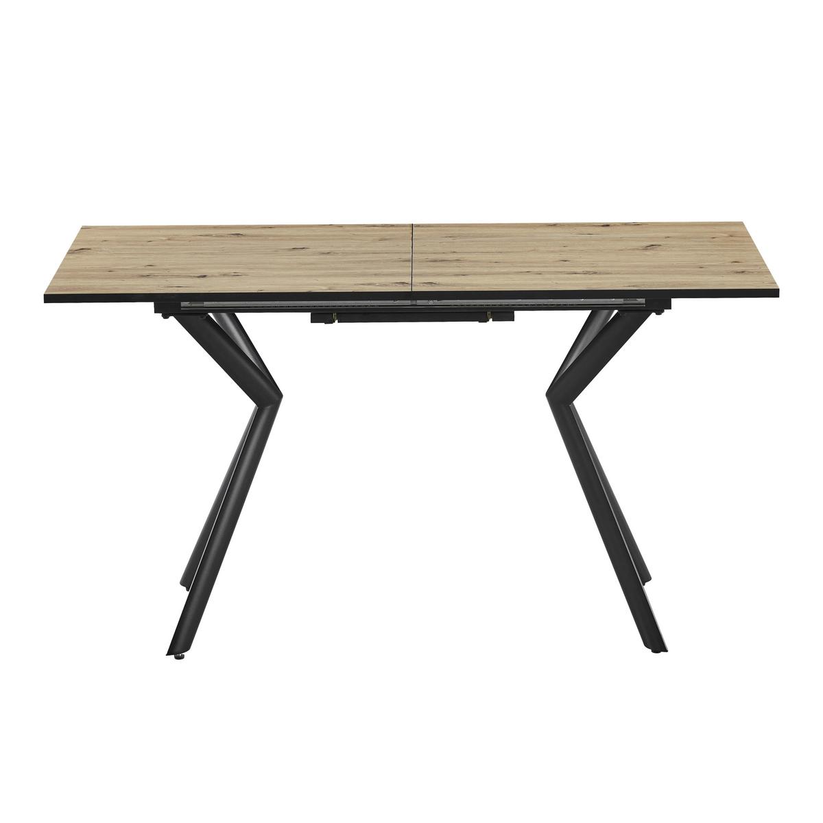 Ausziehtisch Marcel Giga 140AZ Melamin Eiche, B:140-180cm - Eichefarben/Schwarz, MODERN, Holzwerkstoff/Metall (140-180/76/80cm)