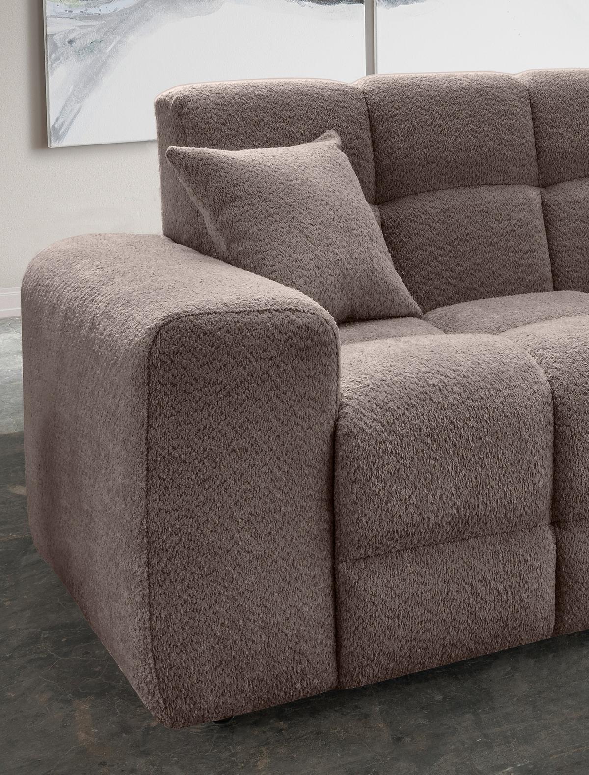 Viersitzer-Sofa Bosco, Taupe B: 300 cm - Taupe/Schwarz, MODERN, Textil (300/87/120cm) - Livetastic