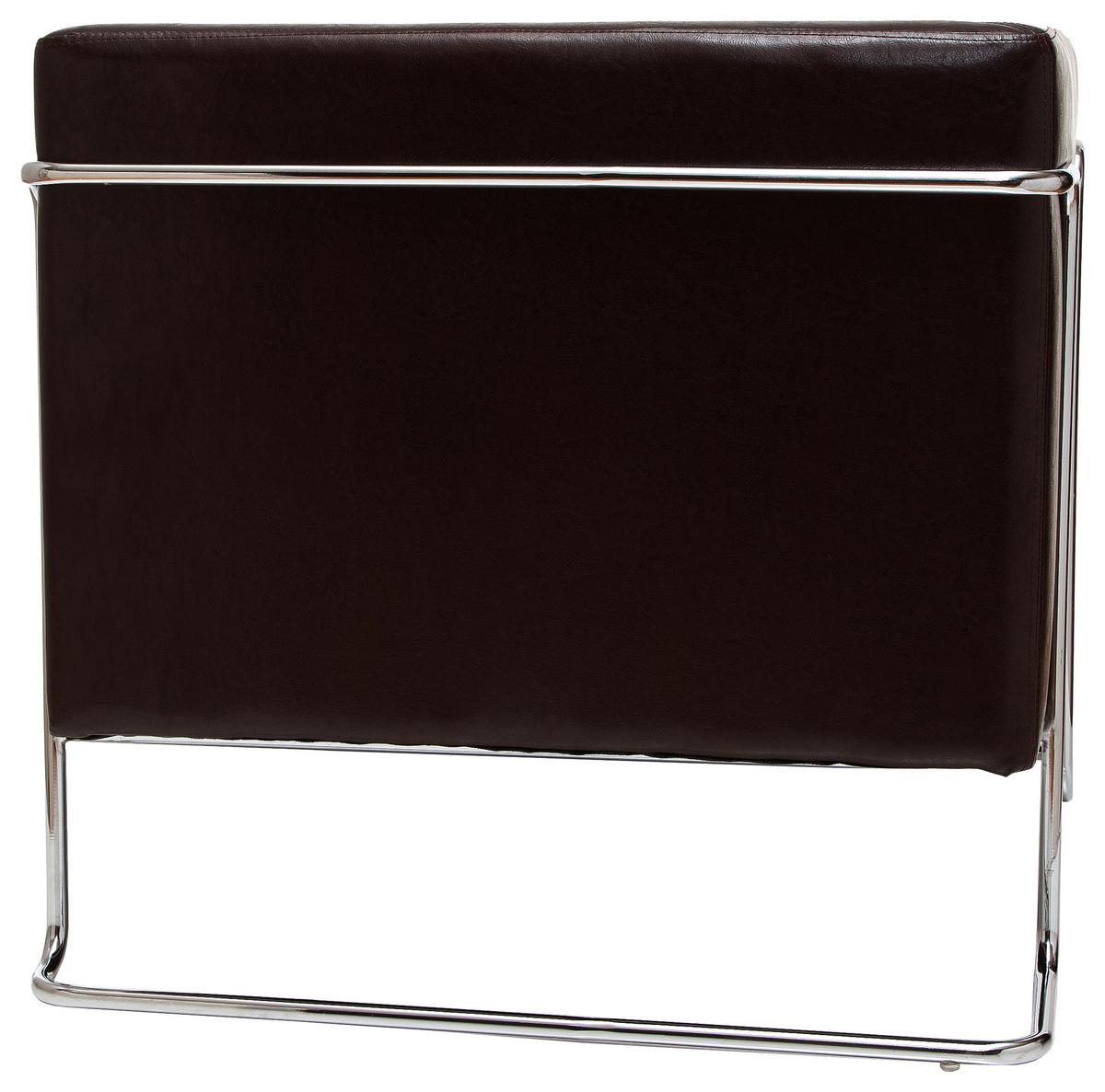 Designsessel Curacao Dunkelbraun - Chromfarben/Dunkelbraun, MODERN, Textil (88/74/74cm) - MID.YOU