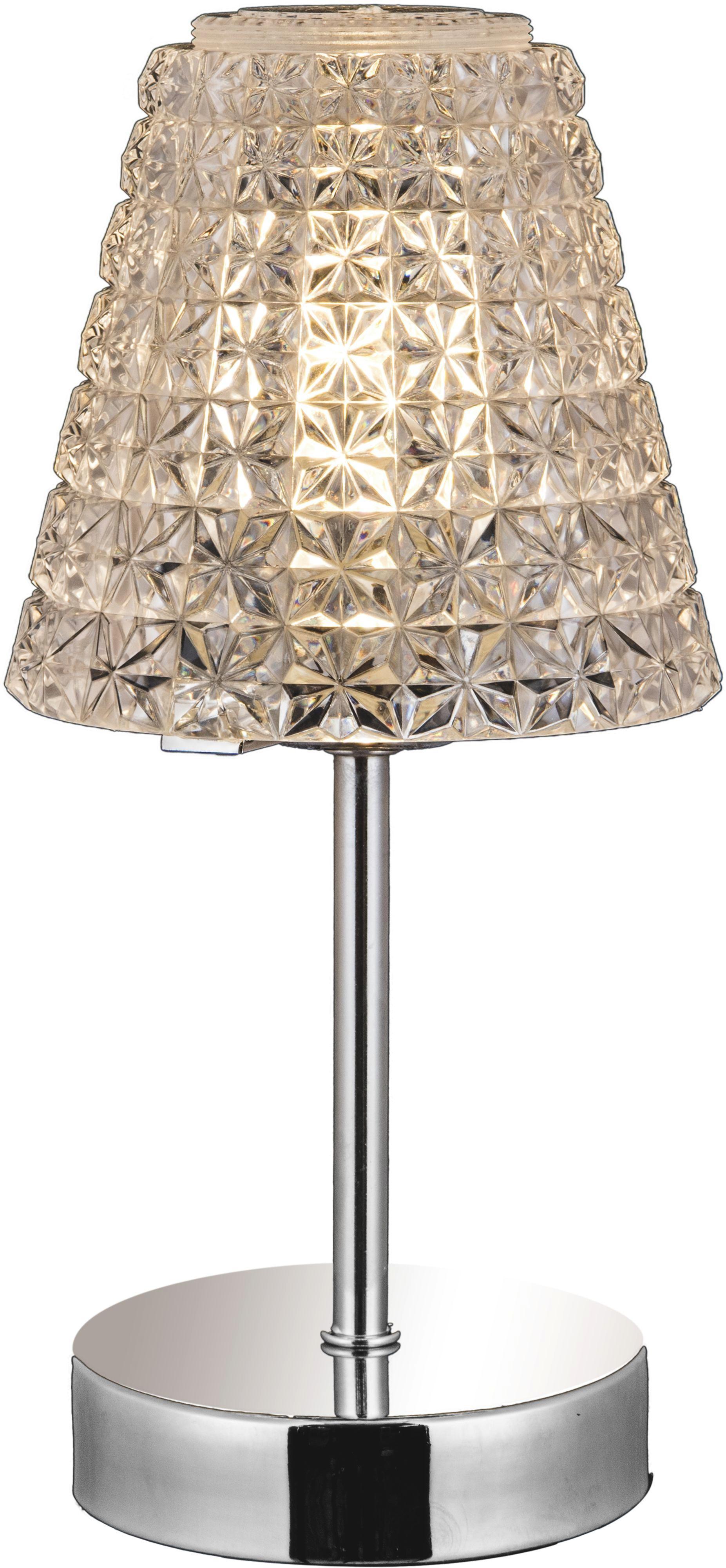 Tischleuchte Iris - Klar/Chromfarben, Basics, Kunststoff/Metall (12,5/24,5cm) - James Wood