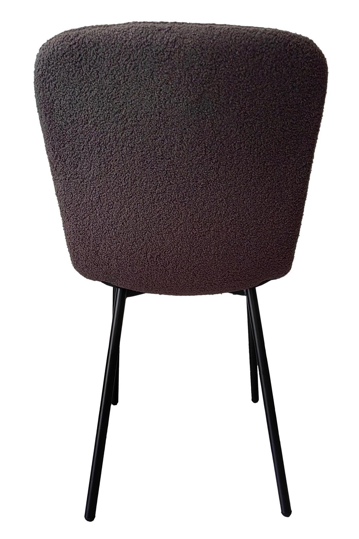 Stuhl-set Dunkelgrau B: 44cm 4-Teilig - Dunkelgrau/Schwarz, MODERN, Textil/Metall (44/79/52cm) - Livetastic