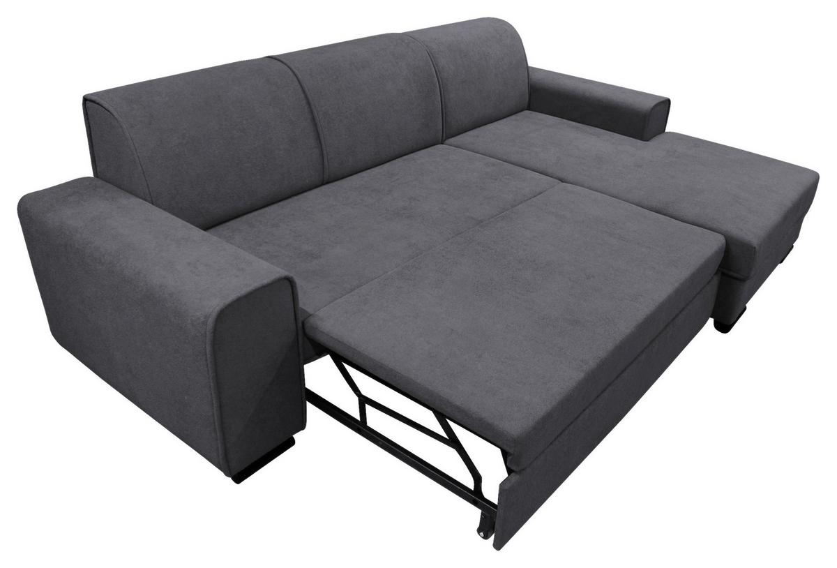 Ecksofa Classic Dunkelgrau 270x175 Cm - Dunkelgrau/Schwarz, Design, Textil (270/175cm) - MID.YOU
