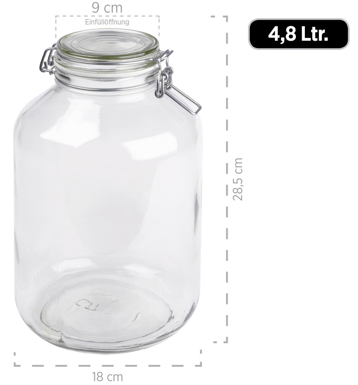 Einmachgläser 2er-set Gothika Je Ca. 4,8 Liter Auslaufsicher - Transparent, Basics, Glas (4800ml) - Mäser