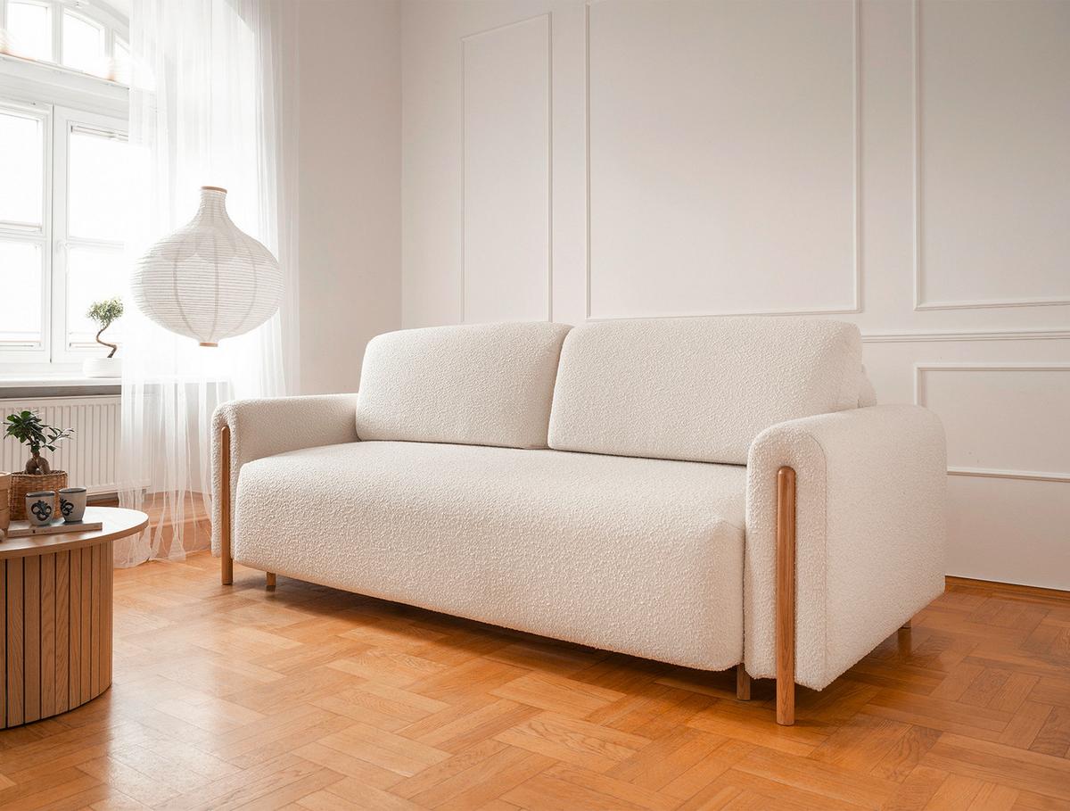 Schlafsofa Arcadova Creme B: 244 cm - Eichefarben/Creme, Design, Textil (244/97/97cm) - MID.YOU