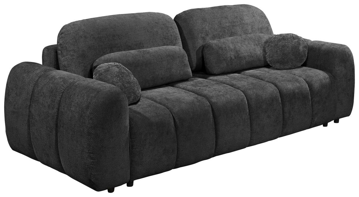 Schlafsofa Bubble Schwarz B: 256 Cm - Schwarz, Design, Textil (256/76/112cm) - MID.YOU