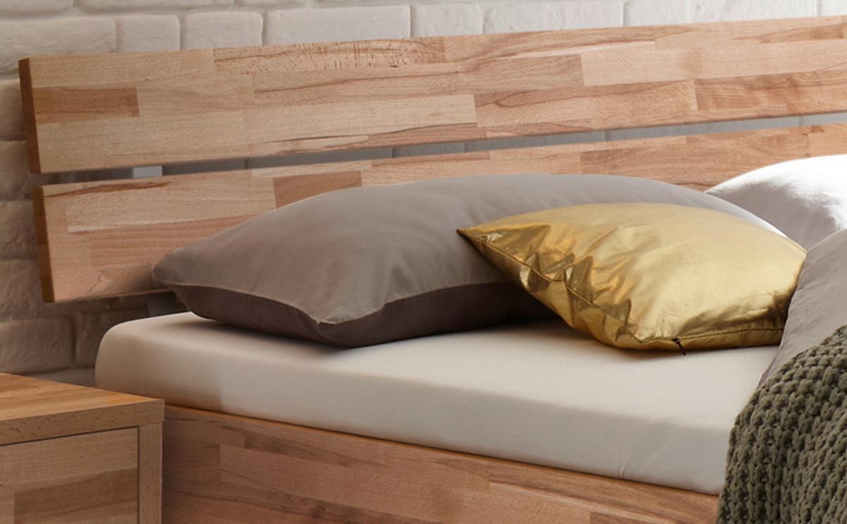 Bett Ortona Kernbuche 140x200 Cm - Buchefarben/Kernbuche, Design, Holz (140/200cm) - Hasena
