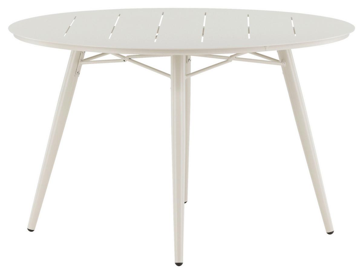 Gartentisch Lina Metall L 120 cm - Beige, KONVENTIONELL, Metall (120/120/75cm) - Gardenson