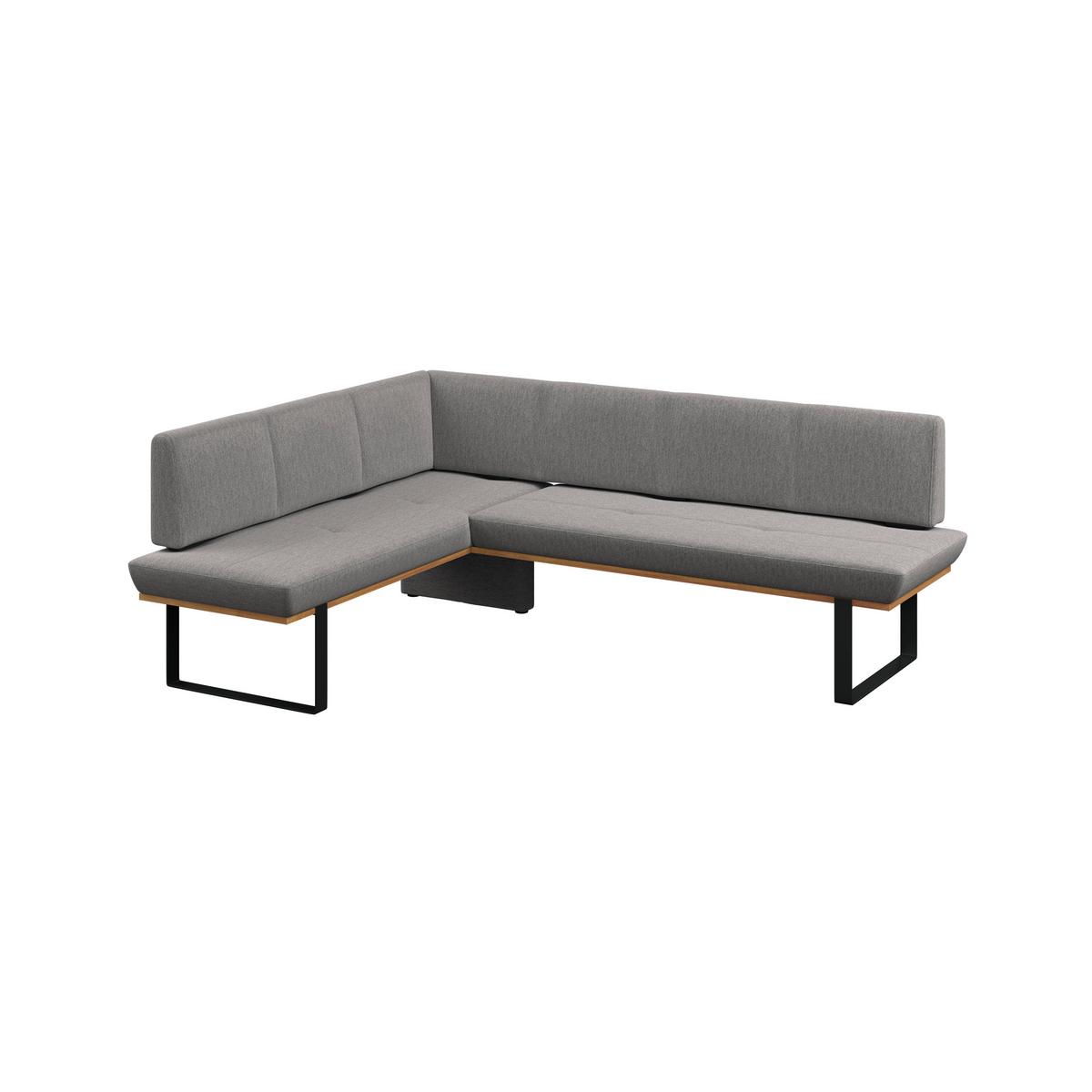 Eckbank Tristan Webstoff grau, S:175x225cm - Schwarz/Grau, MODERN, Holz/Textil (175/225cm) - James Wood