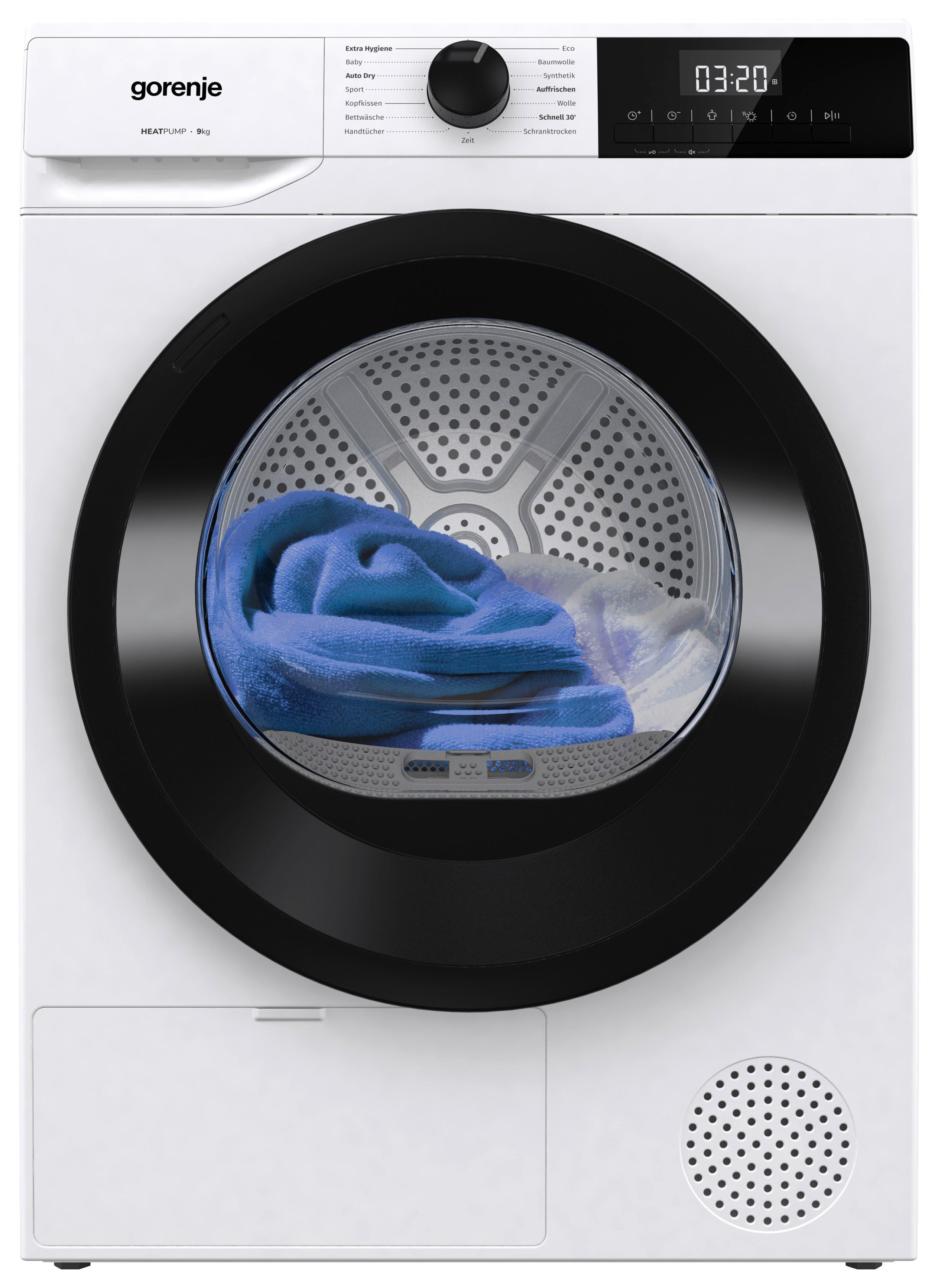 Wärmepumpentrockner D2HNE9D/AT Füllmenge ca. 9 kg, EEKL: D - Weiß, Basics, Kunststoff/Metall (59,5/84,5/64cm) - Gorenje