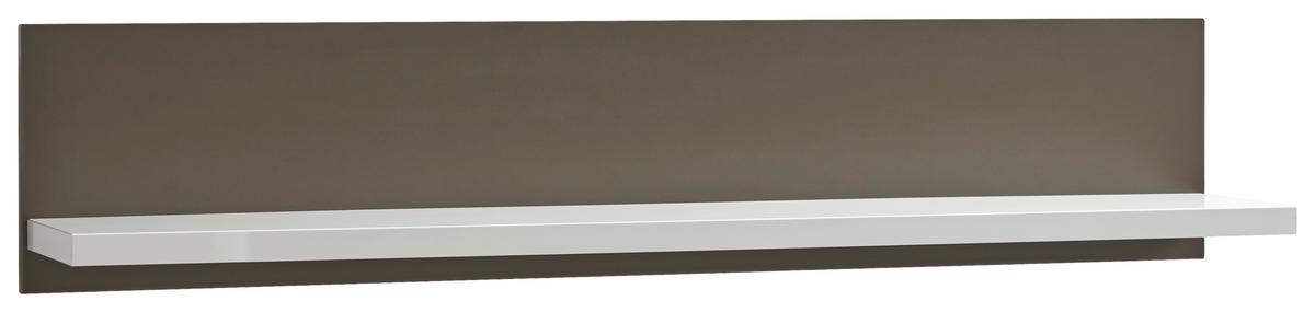 Wandboard Trento B: 124 Cm Grau/weiß - Weiß Hochglanz/Grau, Design, Holzwerkstoff (124/25/22cm) - Livetastic