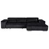 Ecksofa mit Relaxfunktion Orion Kopfstütze Klappbar Schwarz - Silberfarben/Schwarz, KONVENTIONELL, Textil (307/186cm) - Livetastic
