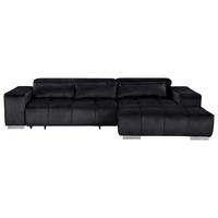 Ecksofa mit Relaxfunktion Orion Kopfstütze Klappbar Schwarz - Silberfarben/Schwarz, KONVENTIONELL, Textil (307/186cm) - Livetastic