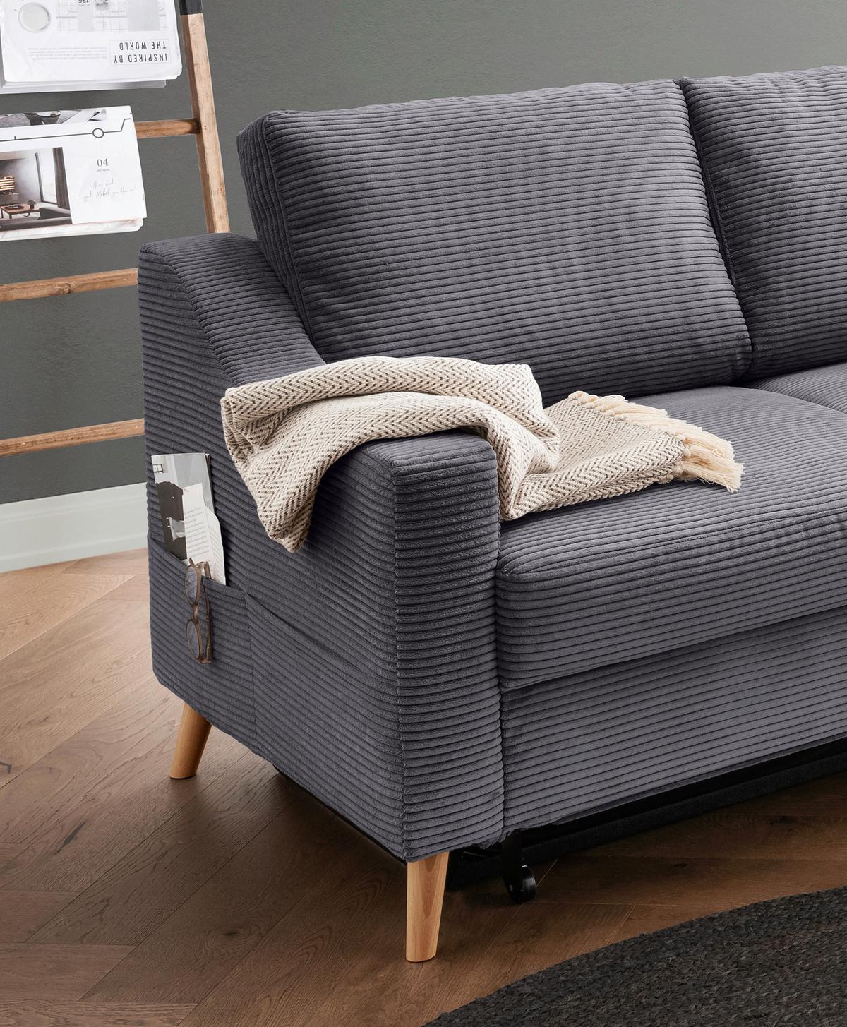 Ecksofa Valentina Grau S: 230x200 Cm - Naturfarben/Grau, MODERN, Textil (230/200cm) - Livetastic