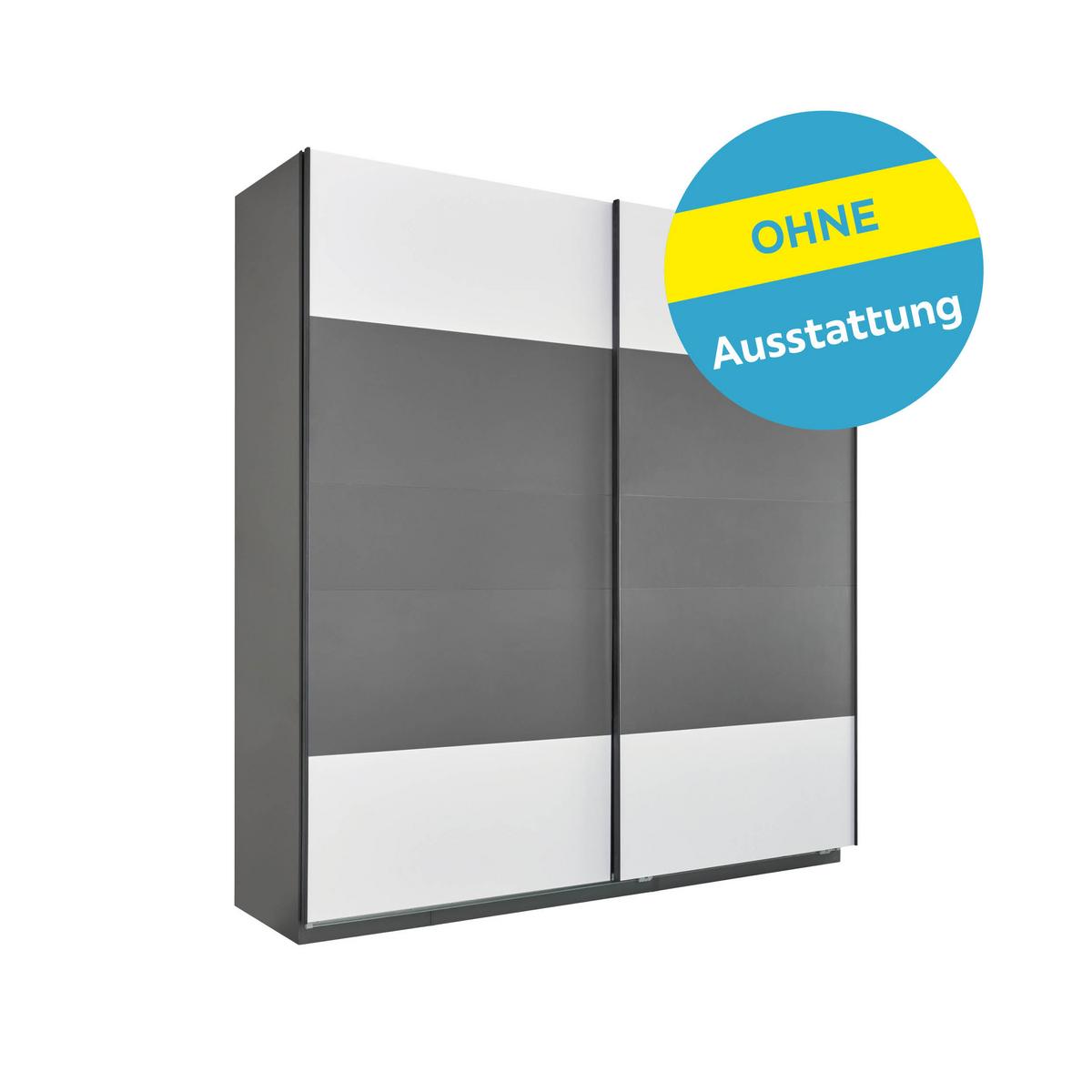 Schwebetürenschrank B: 227,8cm Ondega Anthrazit/weiß - Anthrazit/Weiß, KONVENTIONELL, Holzwerkstoff (227,8/242,2/61cm) - Ondega