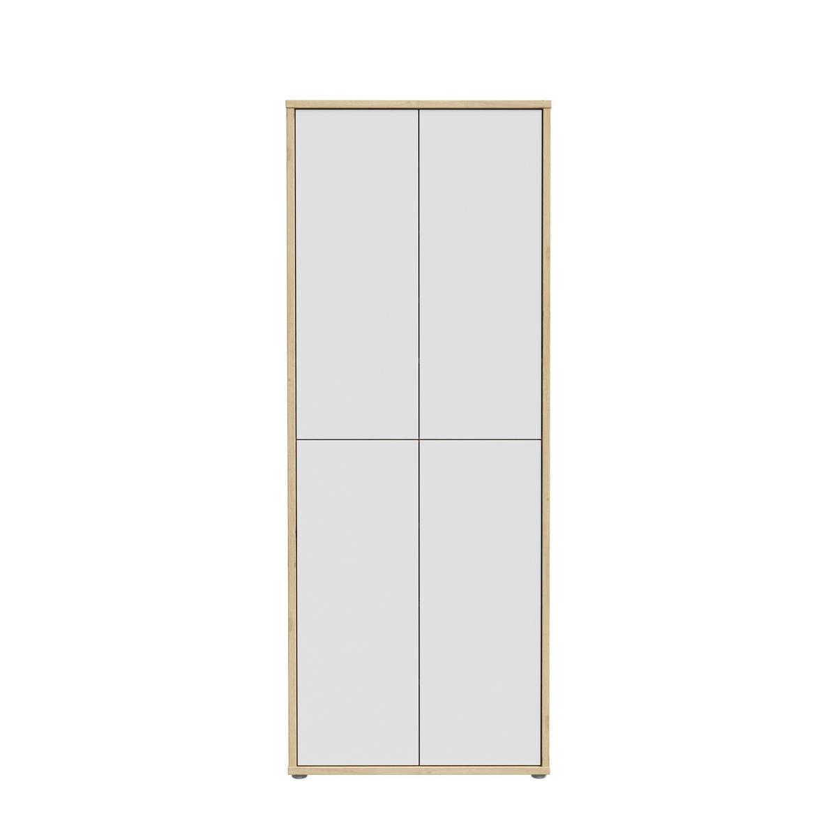 Skříň na boty, šedá/dub artisan, š: 74,5cm - šedá/světle šedá, Moderní, kompozitní dřevo/plast (74,5/191,9/34,9cm)