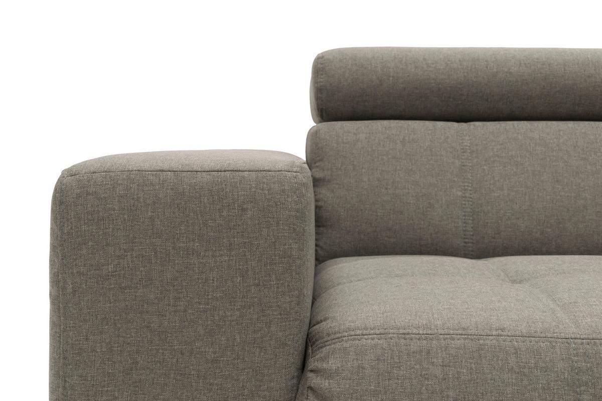 Ecksofa Cunelli Silberfarben Webstoff - Silberfarben/Schwarz, Design, Textil (292/175cm) - MID.YOU