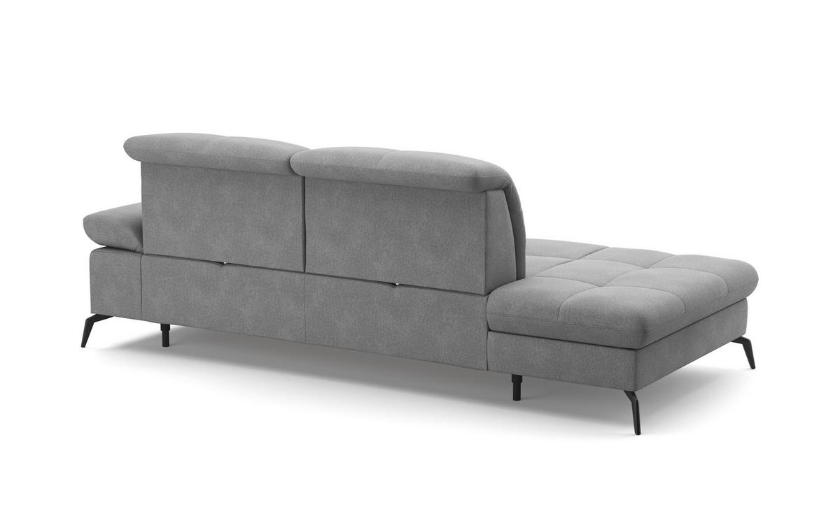 Récamiere Amica E, Grau B: 231 Cm - Schwarz/Grau, KONVENTIONELL, Textil (231/90/122cm) - Sit & More