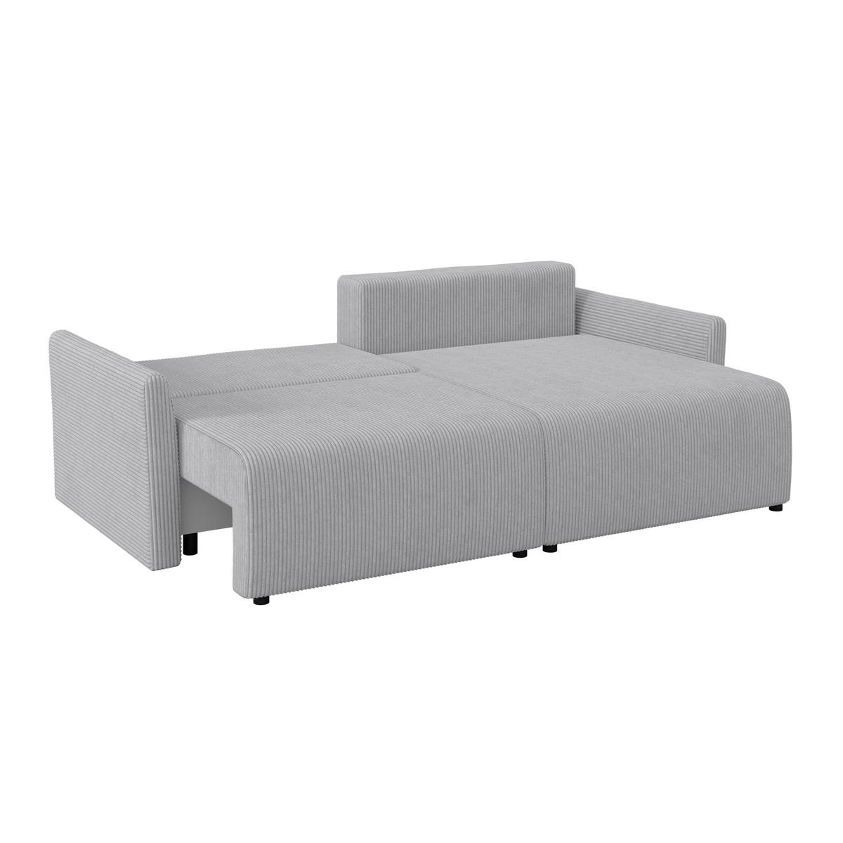 Ecksofa mit Schlaffunktion Sonos Silberfarben 228x146 cm - Ecru/Silberfarben, MODERN, Textil (228/146cm)