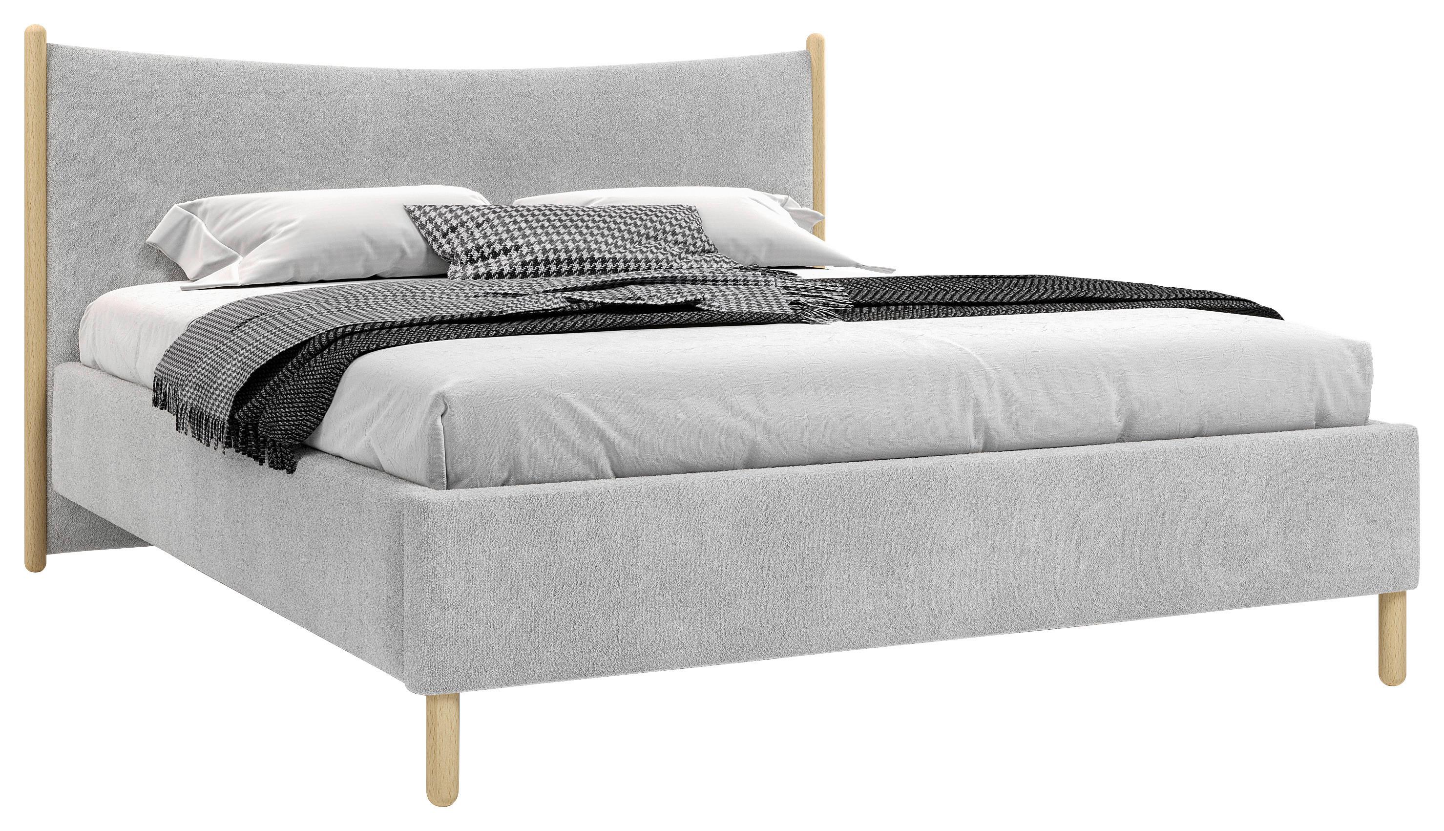 Polsterbett Nature Grau Lf: 180x200 Cm - Buchefarben/Grau, MODERN, Holz/Holzwerkstoff (180/200cm) - MID.YOU