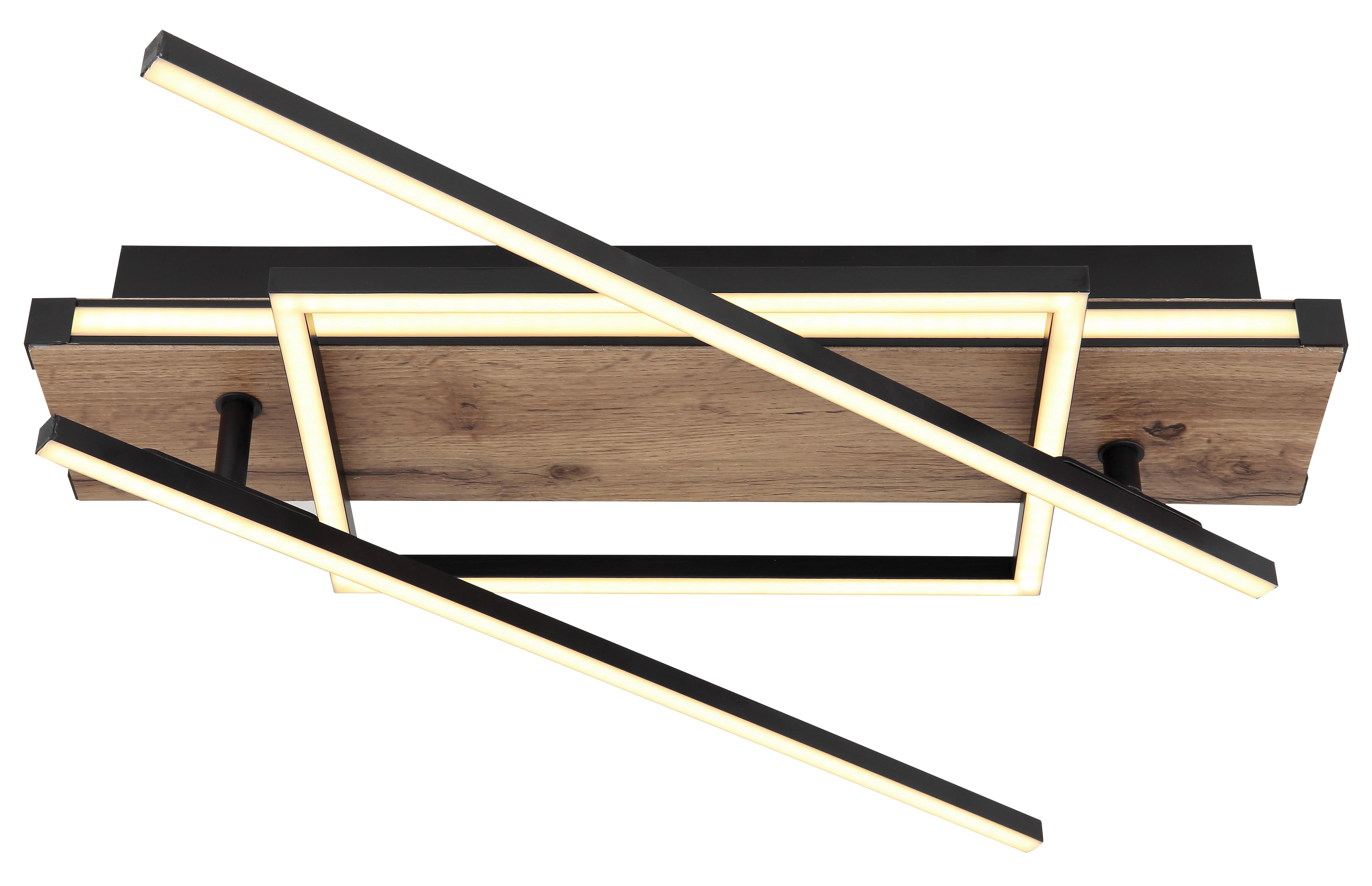 Led Mennyezeti Lámpa 67299d3 - sötétbarna/fekete, Design, műanyag/faalapú anyag (120/88/12cm) - Globo