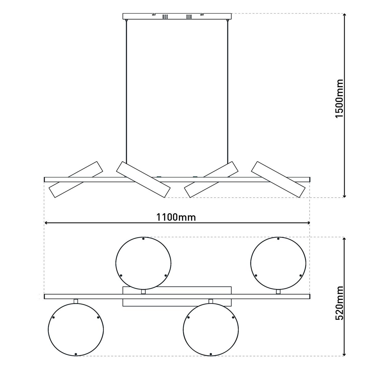 LED-Hängeleuchte 7098311 Tessa - KONVENTIONELL (110/52/150cm) - Näve