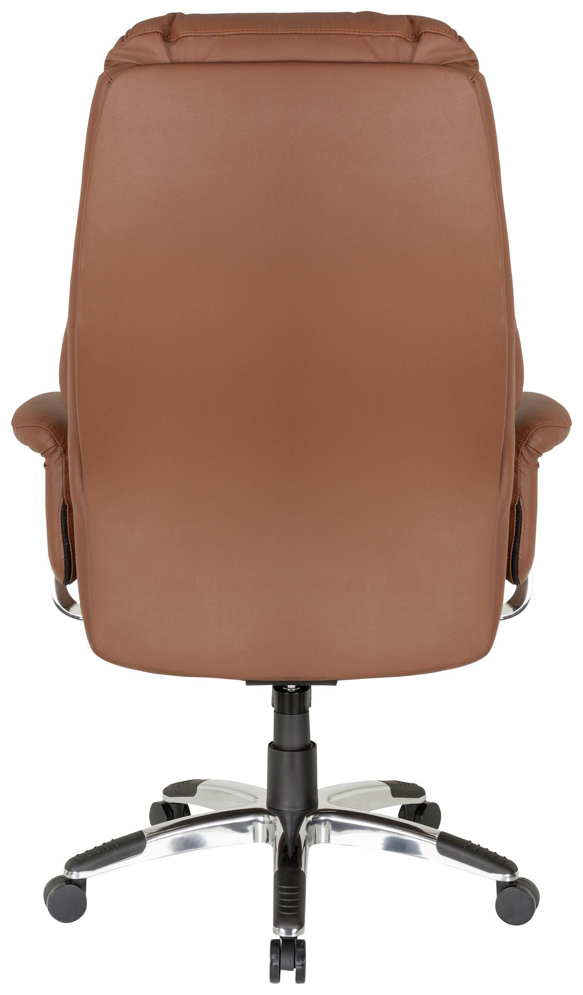 Chefsessel Prado Braun - Chromfarben/Braun, MODERN, Leder/Kunststoff (63/140/52cm) - MID.YOU