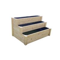 Hochbeet Echtholz Lärche Treppenhochbeet 76x64x120 Cm - Lärchefarben, Basics, Holz (76/64/120cm)