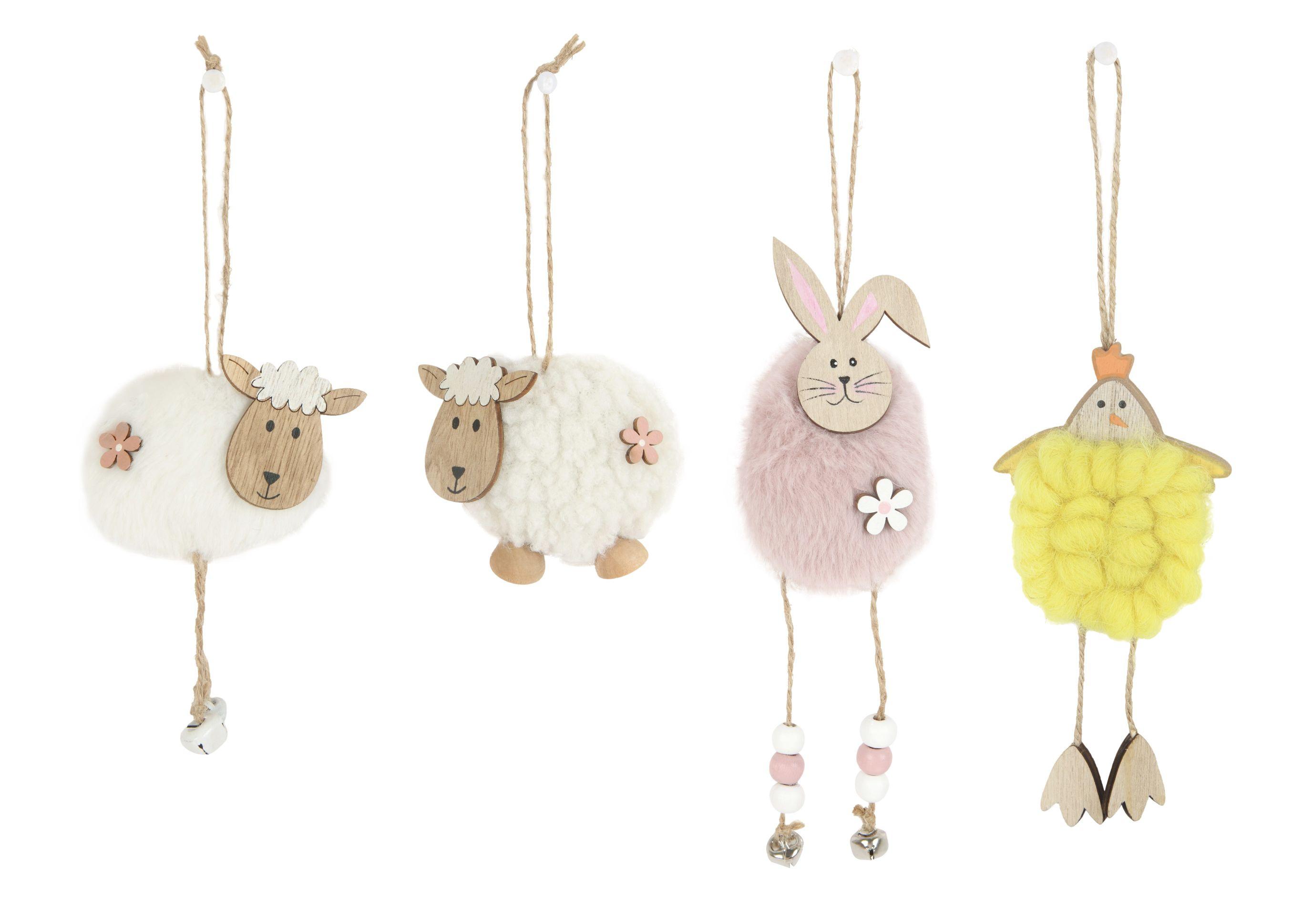 Dekohänger Leni - Pink/Gelb, KONVENTIONELL, Holz/Textil - Luca Bessoni