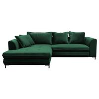 Ecksofa Mit Schlaffunktion Bello Mit Kissen Grün - Schwarz/Grün, Design, Textil (187/277cm) - Livetastic