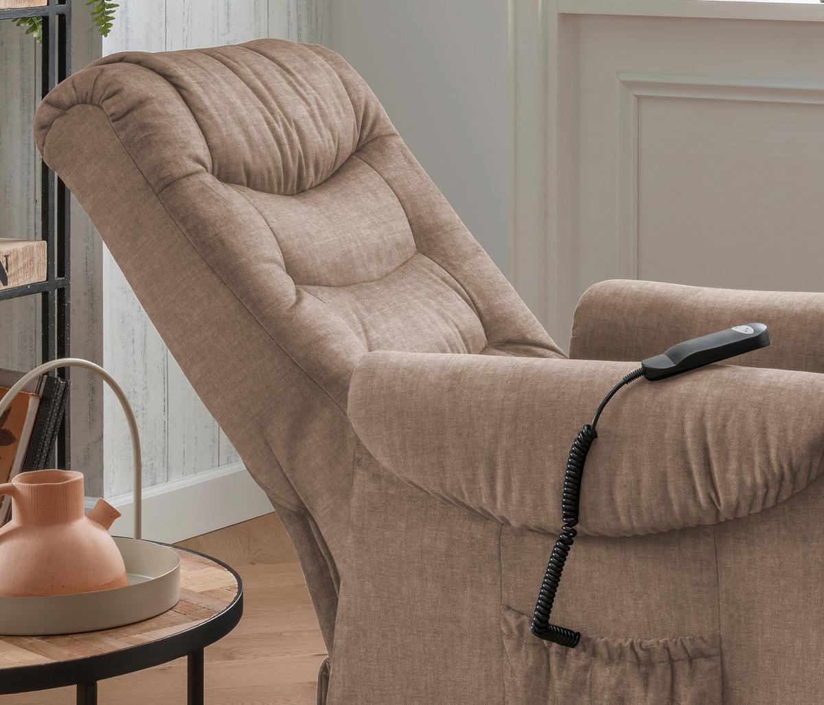 Fernsehsessel Nino Hellbraun B: 76 Cm - Hellbraun/Schwarz, Design, Textil (76/106/94cm) - Livetastic