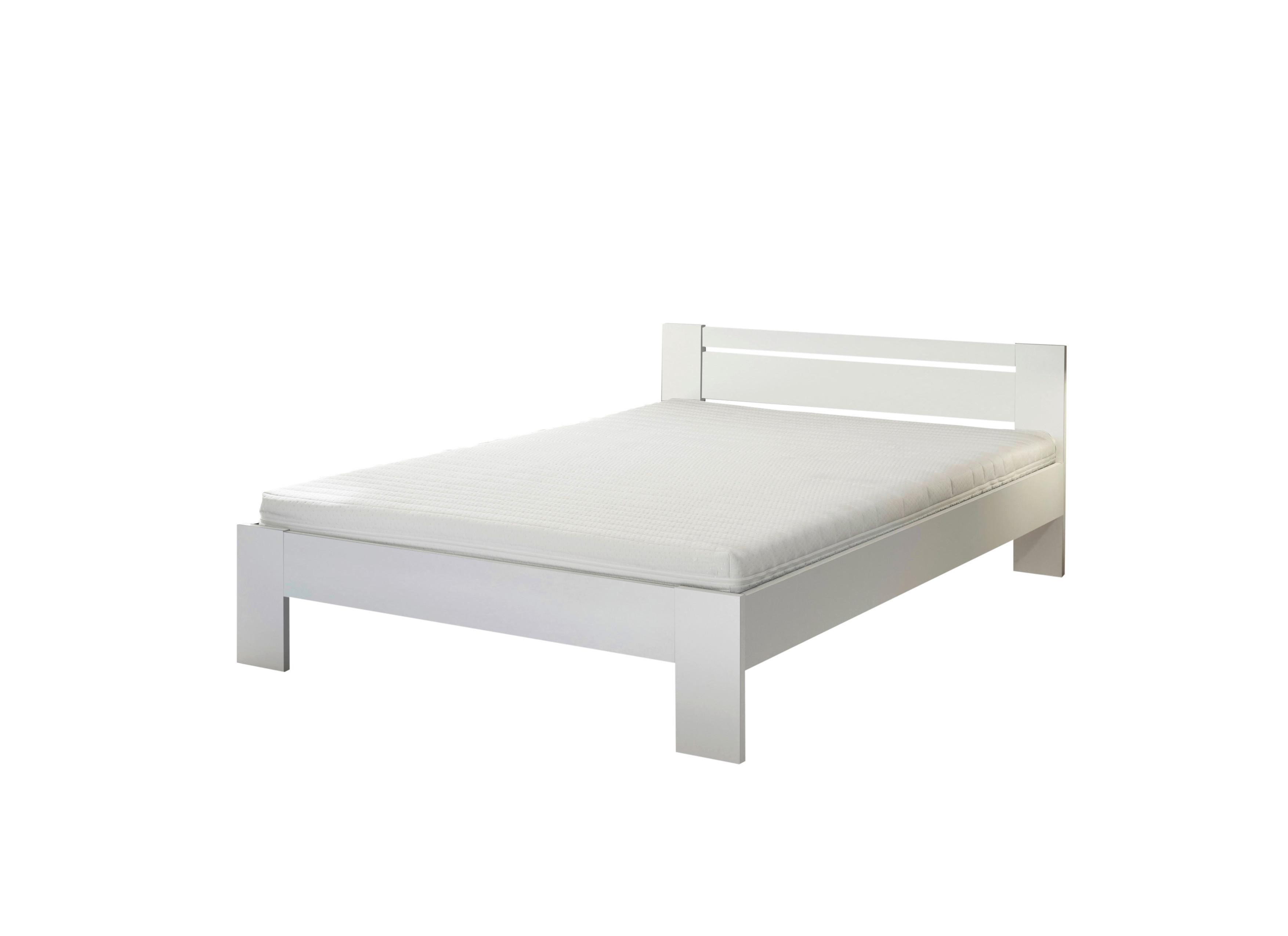 Bett Cannes 140 Weiß 140x200 - Weiß, KONVENTIONELL, Holzwerkstoff (140/200cm) - Ondega