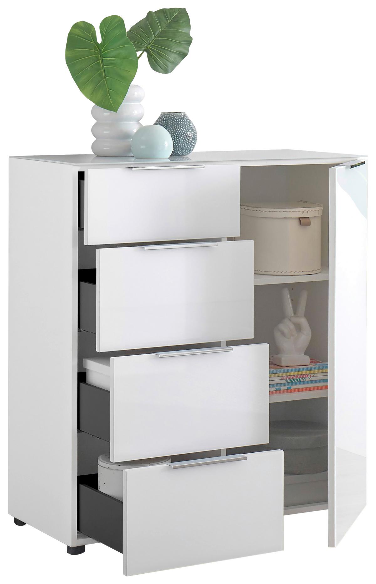 KOMODA SIENA -EXKLUSIV- - čierna/biela, Modern, kov/kompozitné drevo (90/99/40cm) - Mömax
