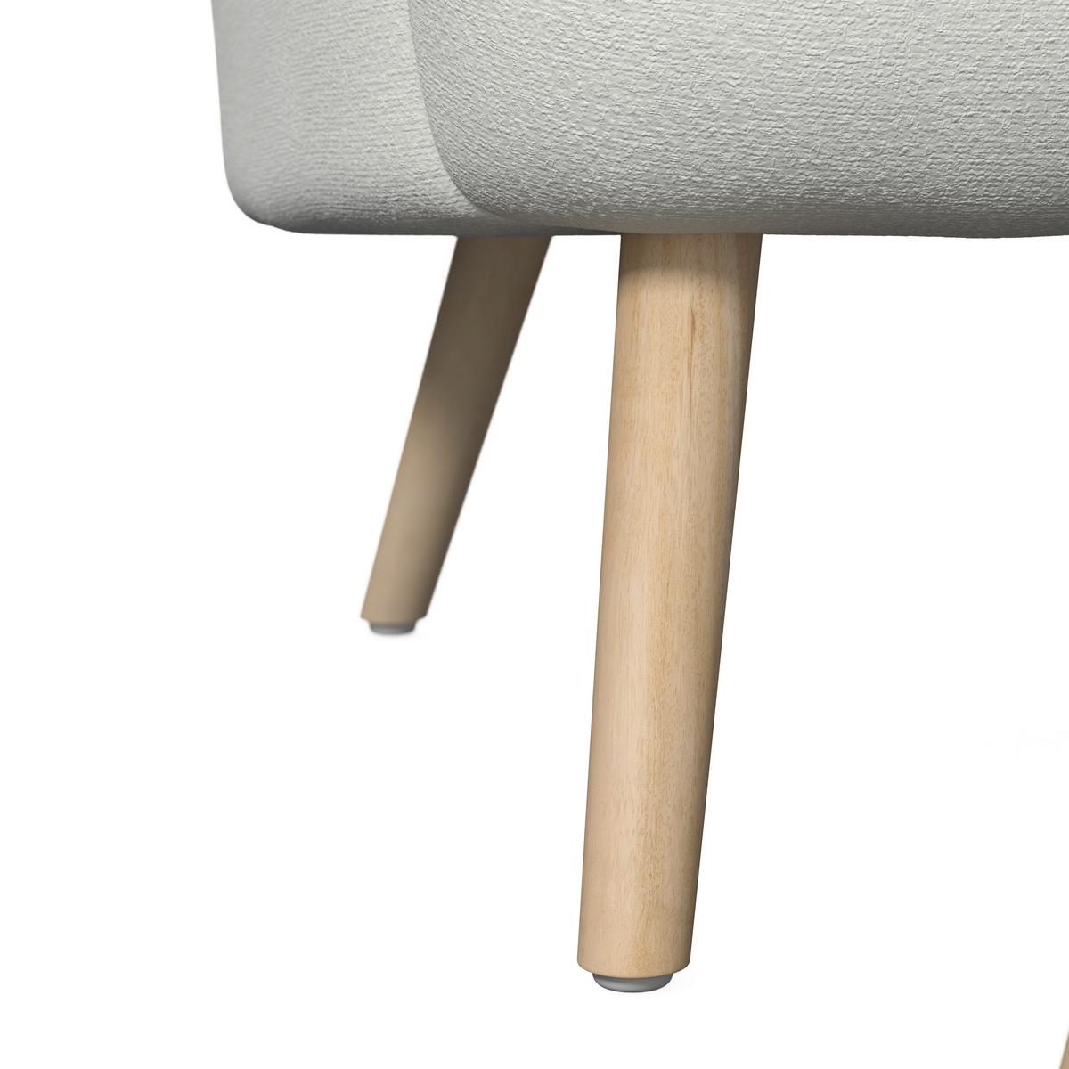 Relaxační křeslo SONJA, bílá žinylka, max.140 kg - bílá/přírodní barvy, Moderní, dřevo/textil (71/69/68cm) - Bessagi Home