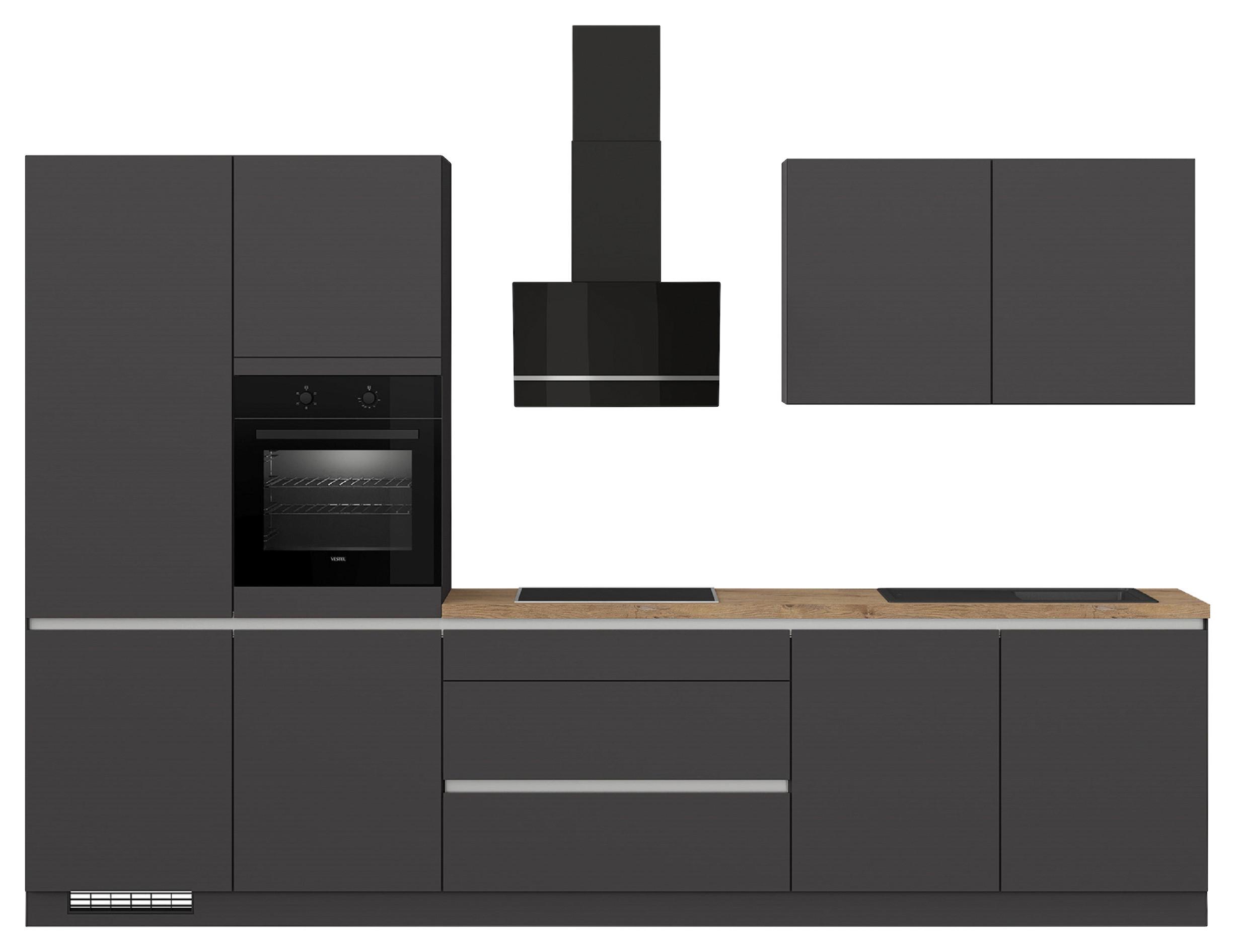 Küchenleerblock Ip3150 - Eichefarben/Graphitfarben, Design, Holzwerkstoff (340cm) - Impuls