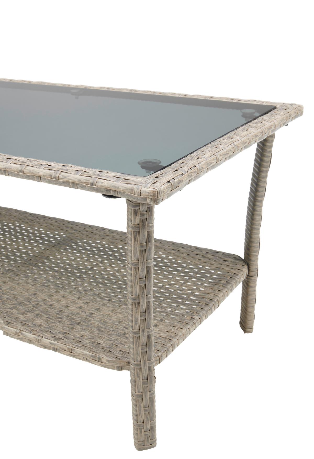 Loungegarnitur Barbara Aus Metall/Kunststoff/Glas - Dunkelgrau/Schwarz, MODERN, Glas/Kunststoff - Luca Bessoni