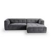 Ecksofa Tenso Grau S: 292x161cm - Beige/Schwarz, Basics, Holz/Textil (292/161cm) - MID.YOU