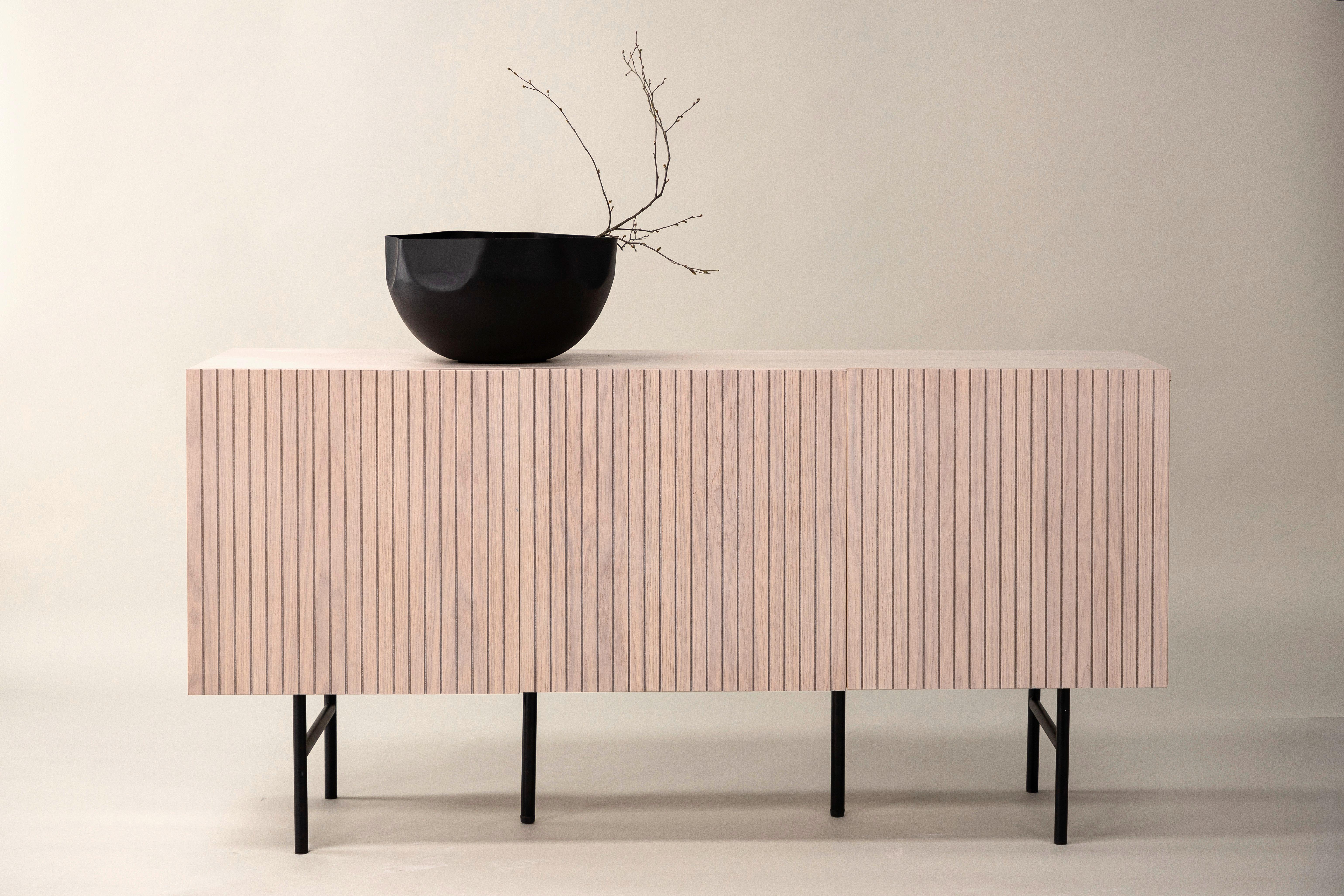 Sideboard Björkön - Schwarz/Weiß, Design, Holz/Metall (150/75/42cm) - Livetastic