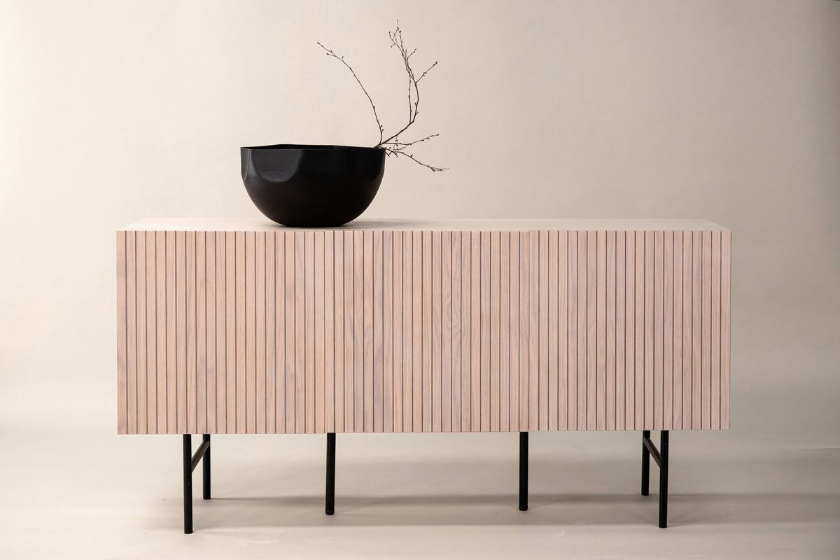 Sideboard Björkön - Schwarz/Weiß, Design, Holz/Metall (150/75/42cm) - Livetastic