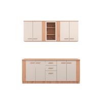 Konyhablokk Belfort 200 Cm - kasmírszínű/Artisan tölgy, Basics, faalapú anyag (200/200/51cm)