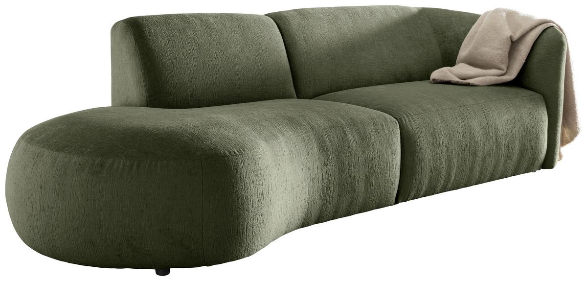 Ecksofa Jesi, Grün S: 107x238 Cm - Schwarz/Grün, MODERN, Textil (107/238cm) - Livetastic