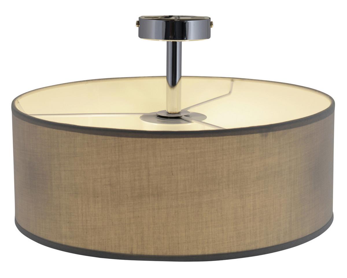 Deckenleuchte New York Ø 40 Cm 3-Flamming Mit Textilschirm - Grau, Design, Textil/Metall (40/24cm) - Näve