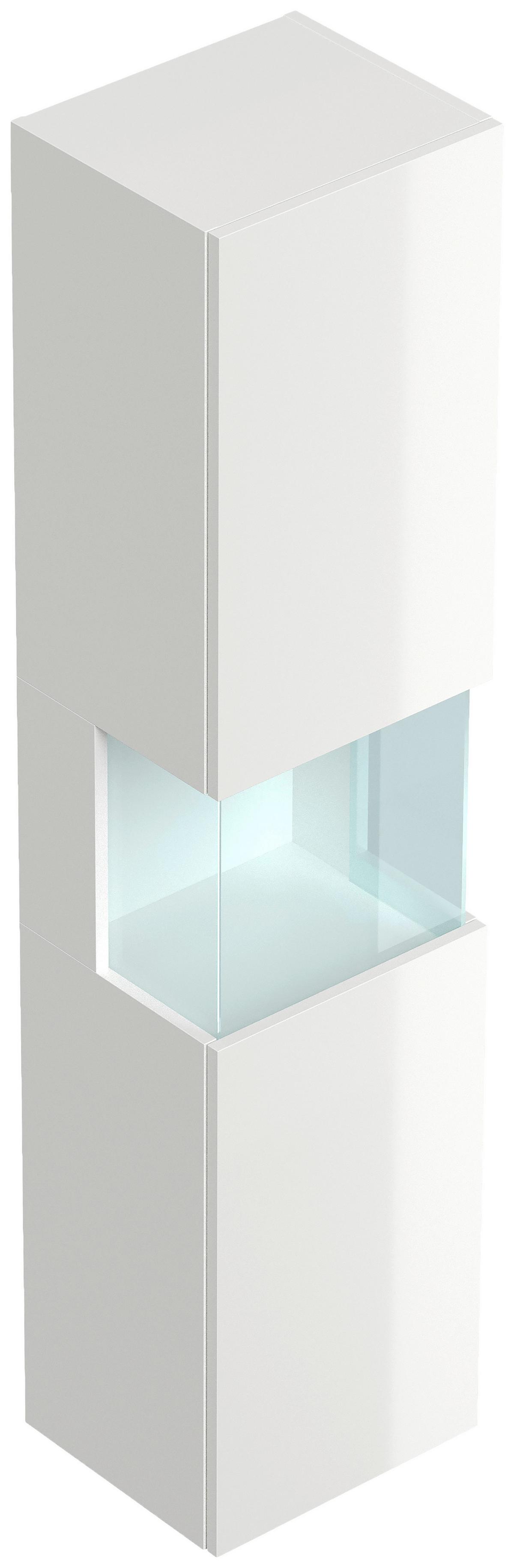 BADEZIMMER Limes, Weiß HG B: 120 cm - Weiß Hochglanz/Weiß, Basics, Holzwerkstoff/Stein (120cm) - MID.YOU