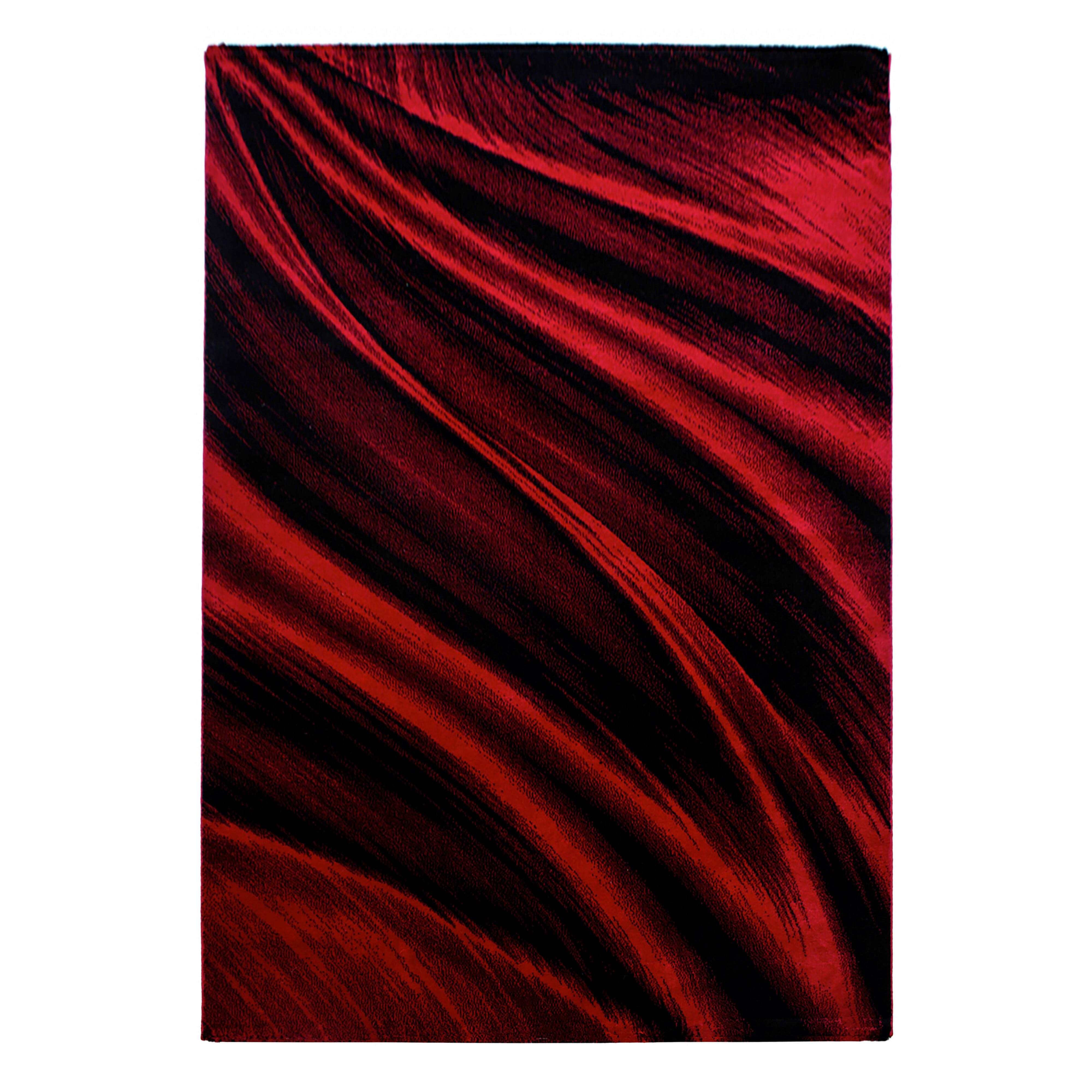 Flachwebeteppich Miami - Rot, Design, Textil (140/200cm) - Novel