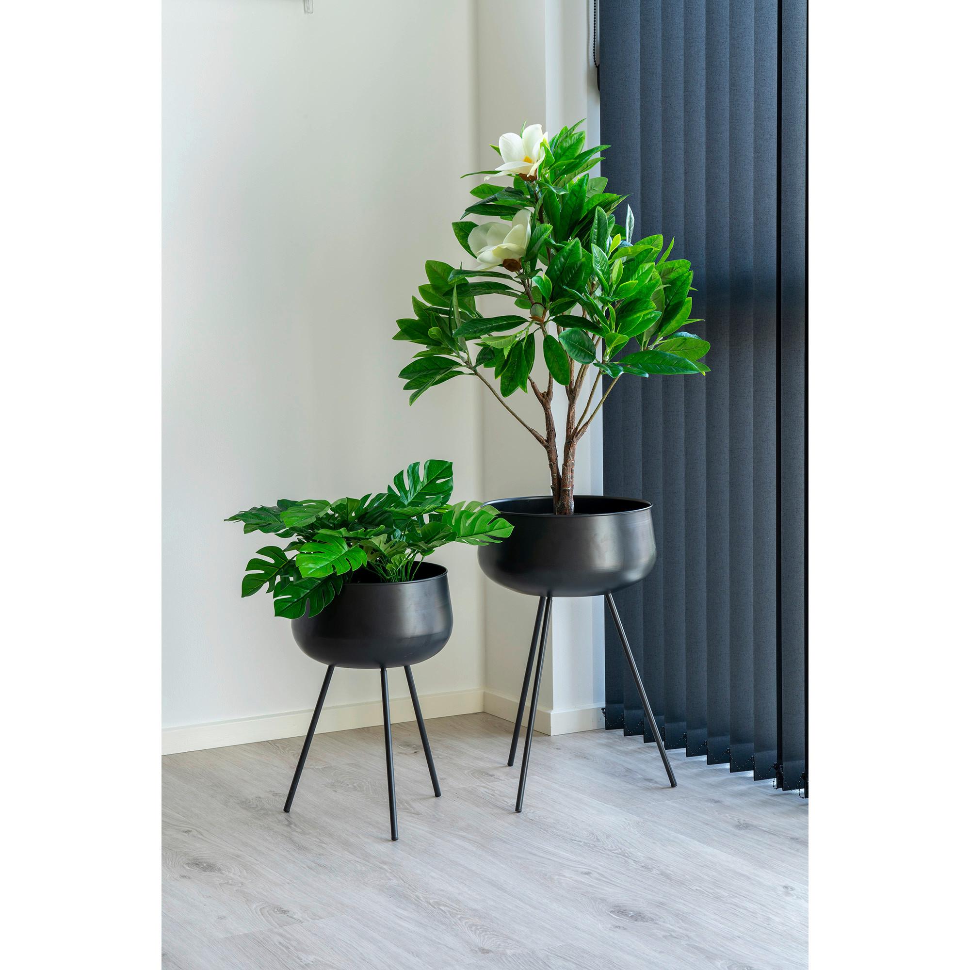 Pflanzentopf Ardola Schwarz D: 34 Cm - Schwarz, Basics, Metall (34/56cm)