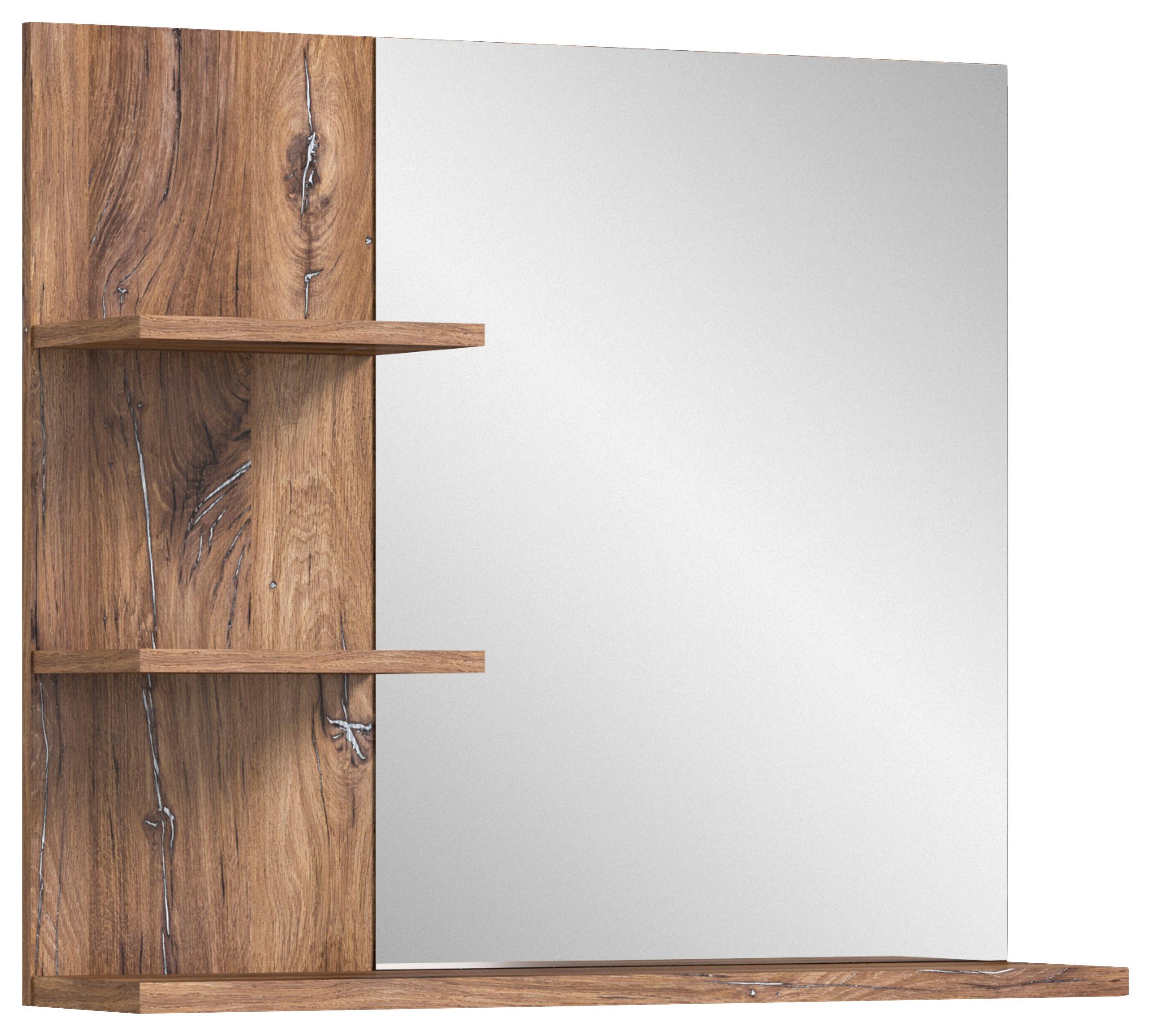 Badspiegel Ramon 80x70 Cm Ablage Eiche - MODERN, Glas/Holzwerkstoff (80/70/20cm) - MID.YOU