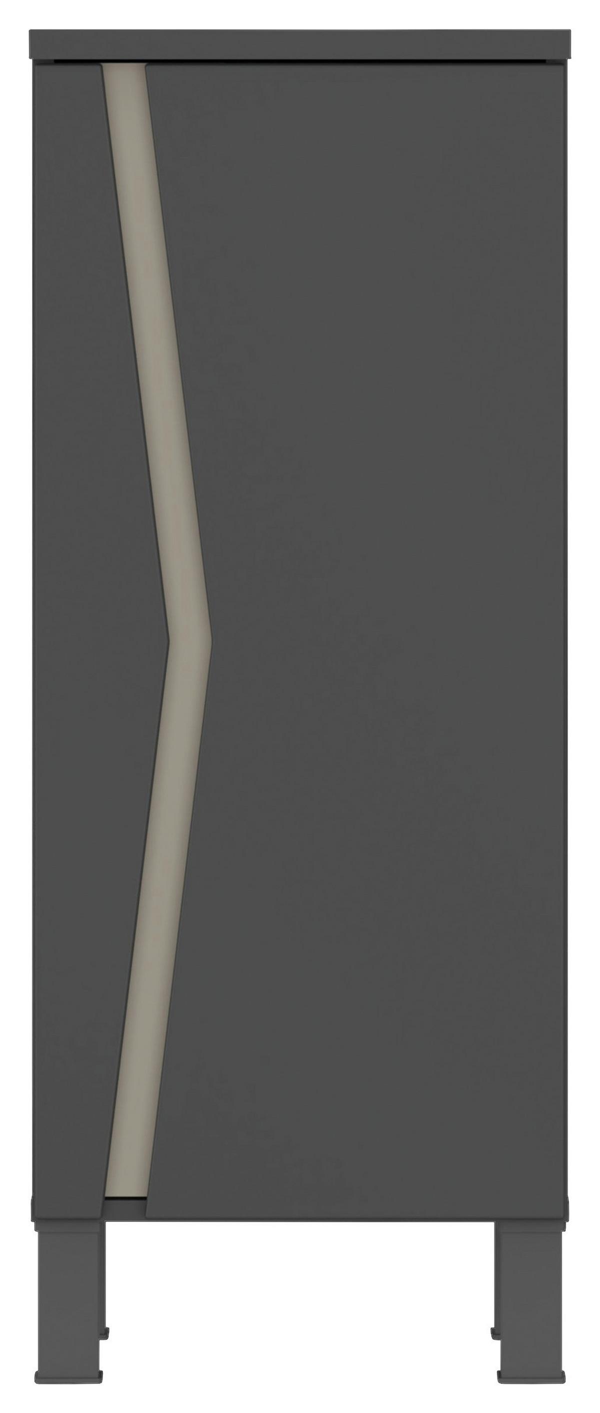 Badezimmer Manhatten Anthrazit, Kieselgrau B: 180cm - Anthrazit/Grau, MODERN, Holzwerkstoff (180/200/47,3cm) - Luca Bessoni