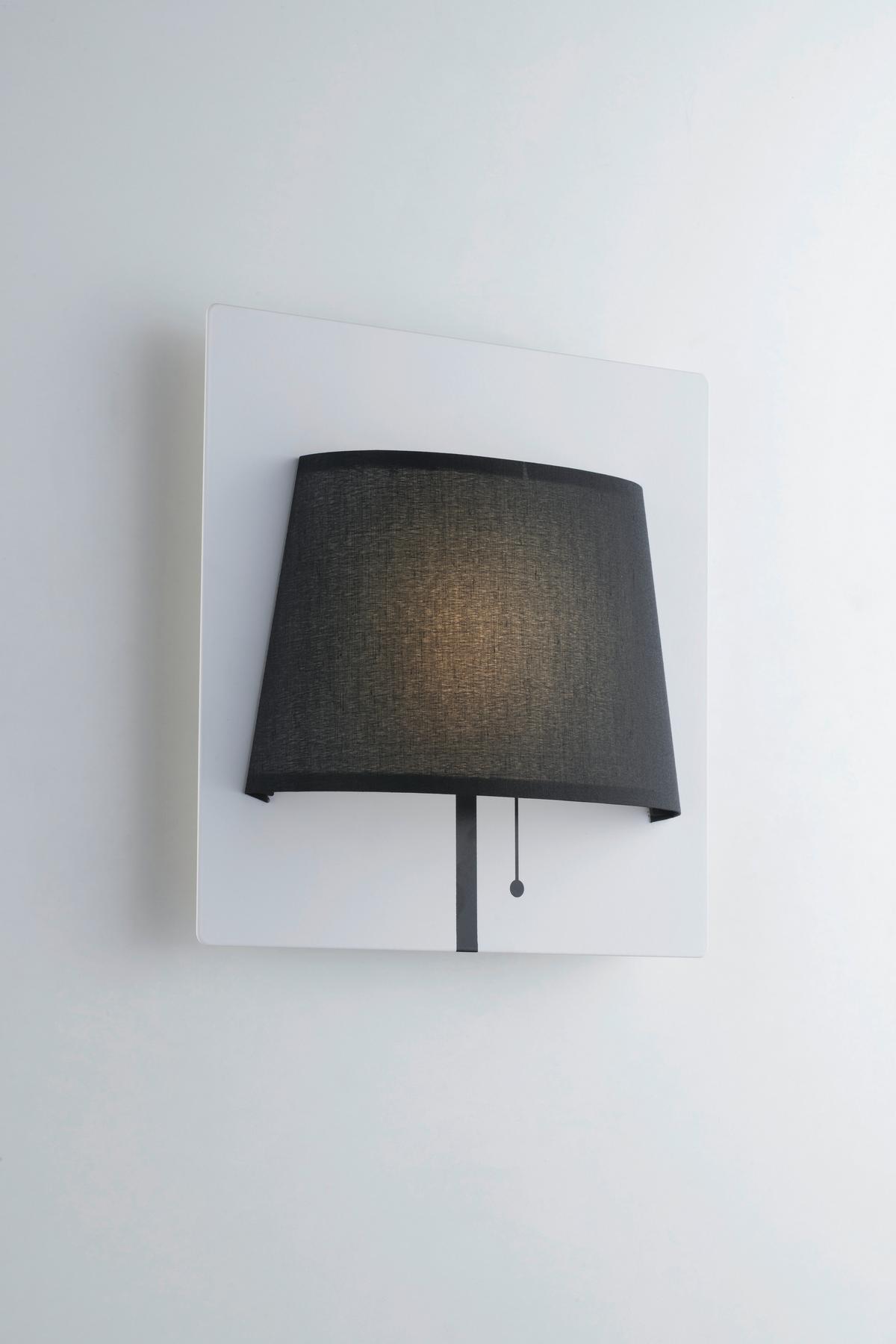 Led-wandleuchte Led-Wharol-Wb - Schwarz/Weiß, Design, Textil/Metall (8,7/25/25cm)