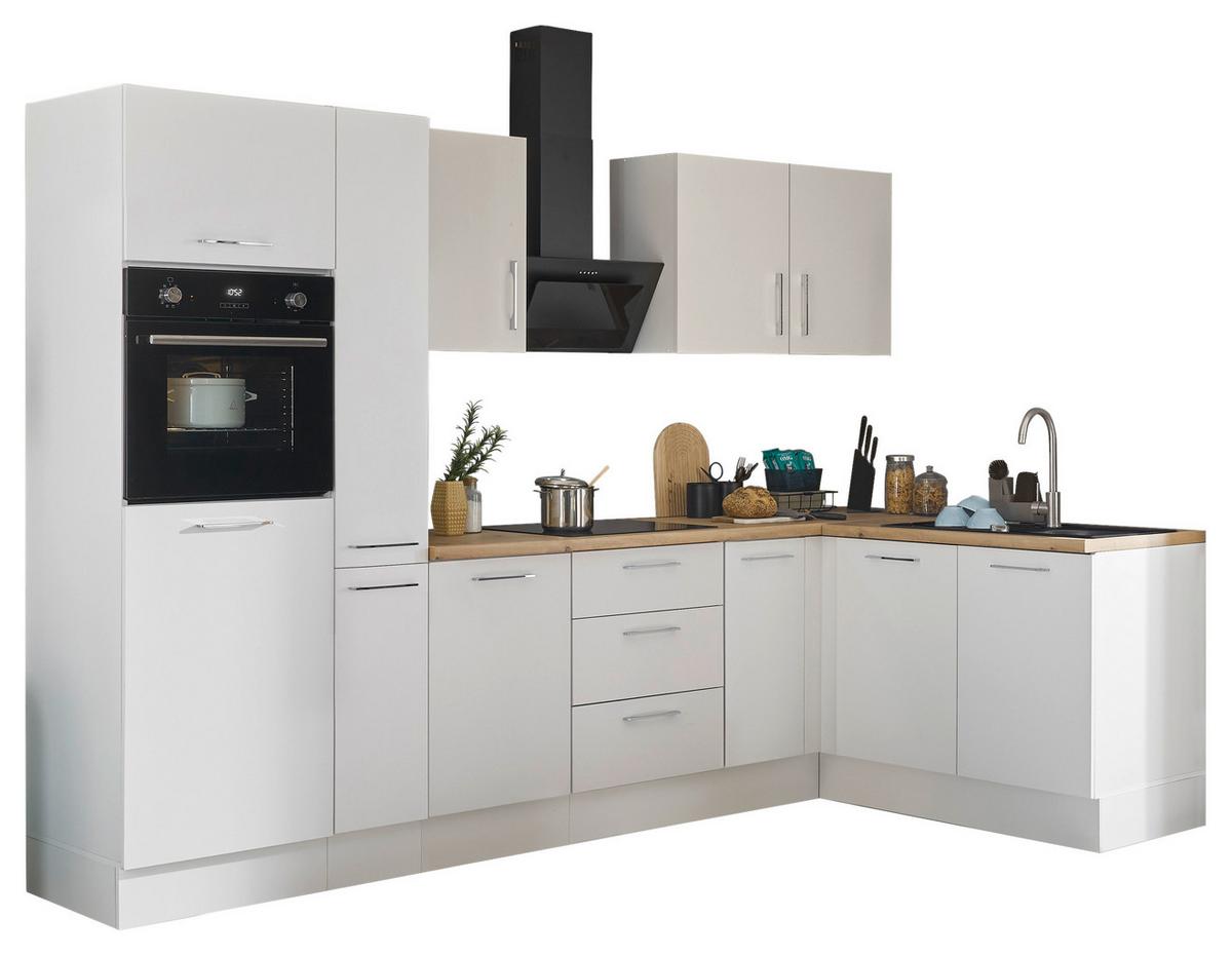 Eckküche Turin Weiß/Eiche Dekor 300x165 cm - Weiß/Eiche Artisan, Basics, Holzwerkstoff (300/165cm) - MID.YOU