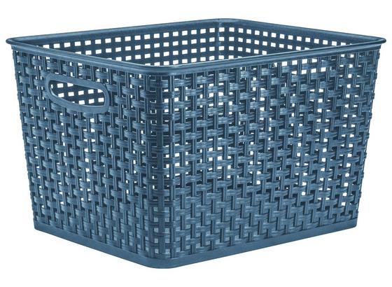 Aufbewahrungskörbchen Rattan 17 Liter - Blau, KONVENTIONELL, Kunststoff (35,5/29/22cm) - Plast 1 Aufbewahrungskörbchen Rattan 17 Liter - Blau, KONVENTIONELL, Kunststoff (35,5/29/22cm) - Plast 1